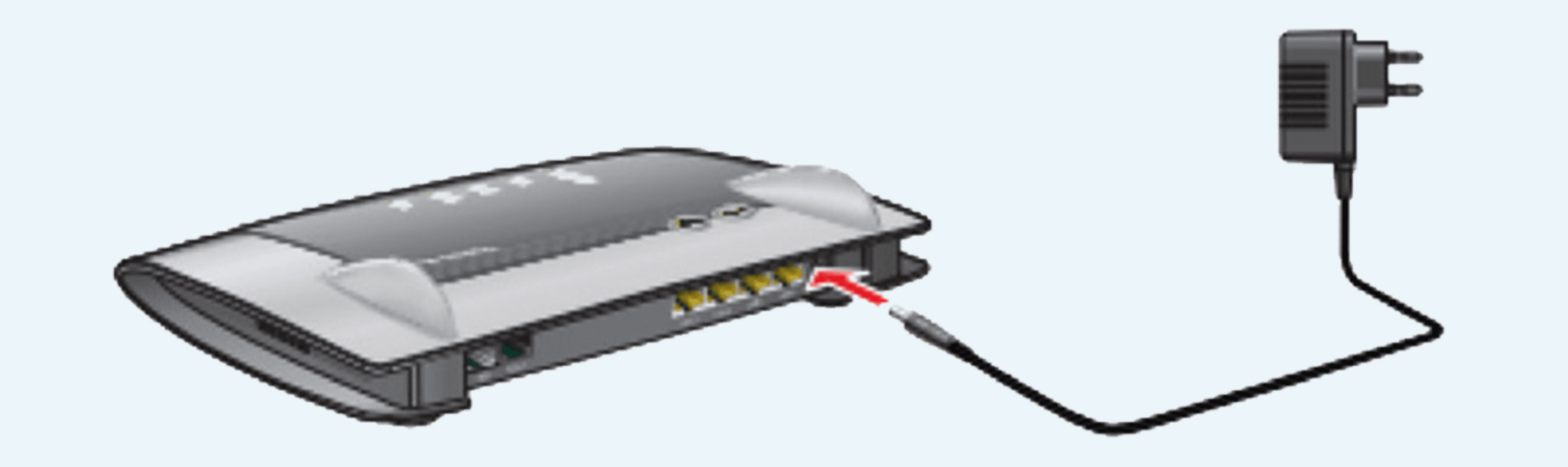 Abbildung Router an Strom anstecken.
