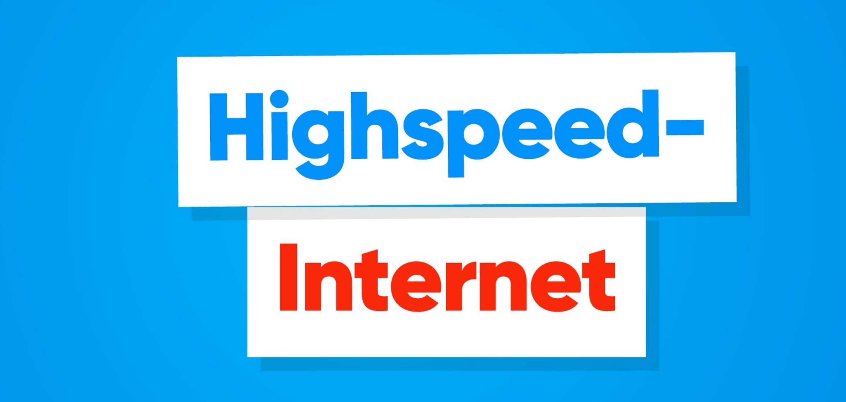 Highspeed Internet DSL Tarife Werbestörer mit weißen Balken Highspeed Internet