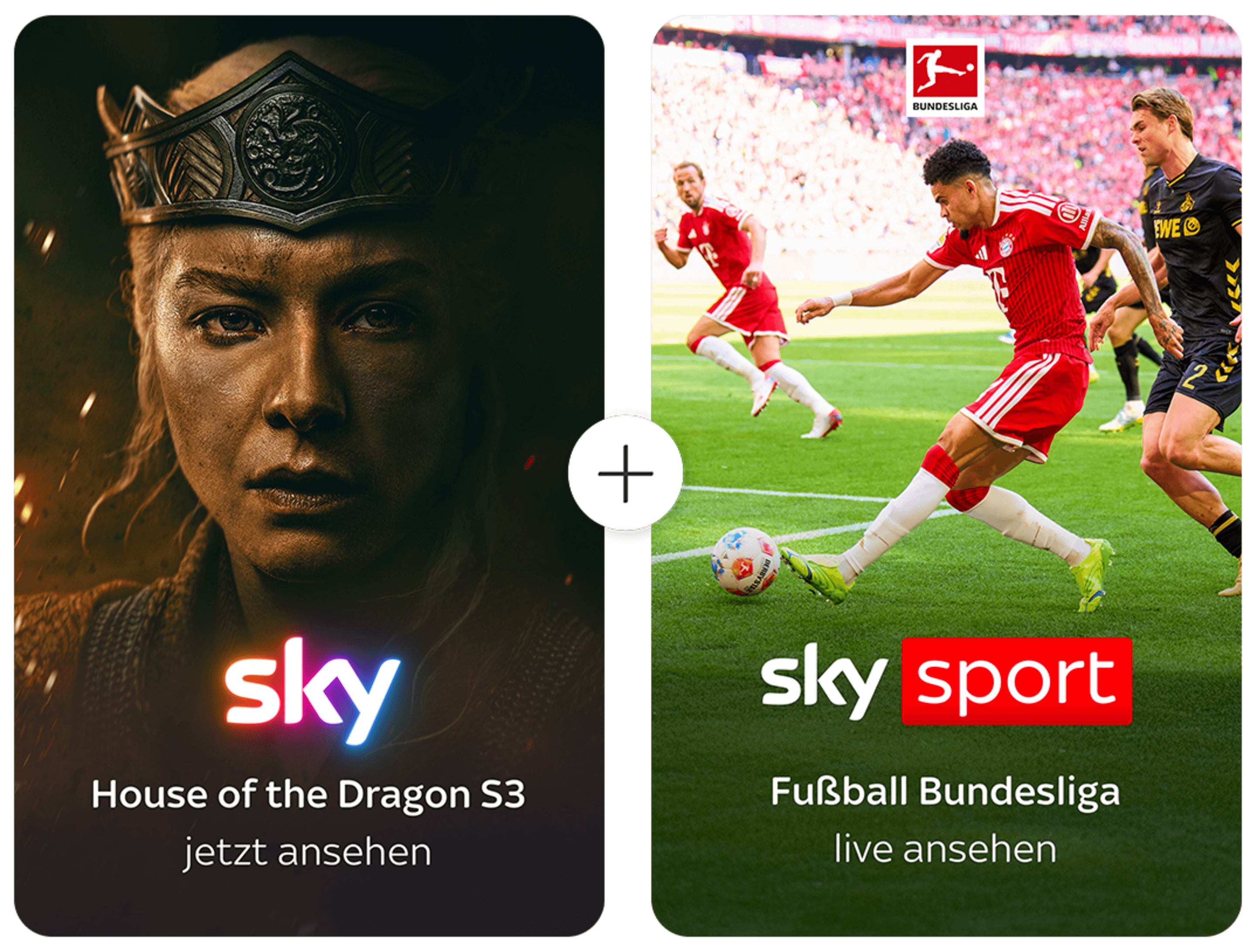 Sky Entertain mit Bundesliga und Sky Sport Kombination aus Sky Entertainment, Sky Fußball Bundesliga und Sky Sport für Live-Sportübertragungen
