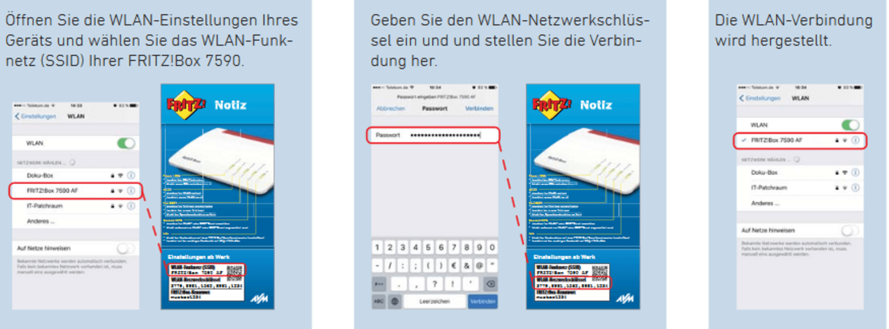 Abbildung FRITZ!Box mit Smartphone verbinden.
