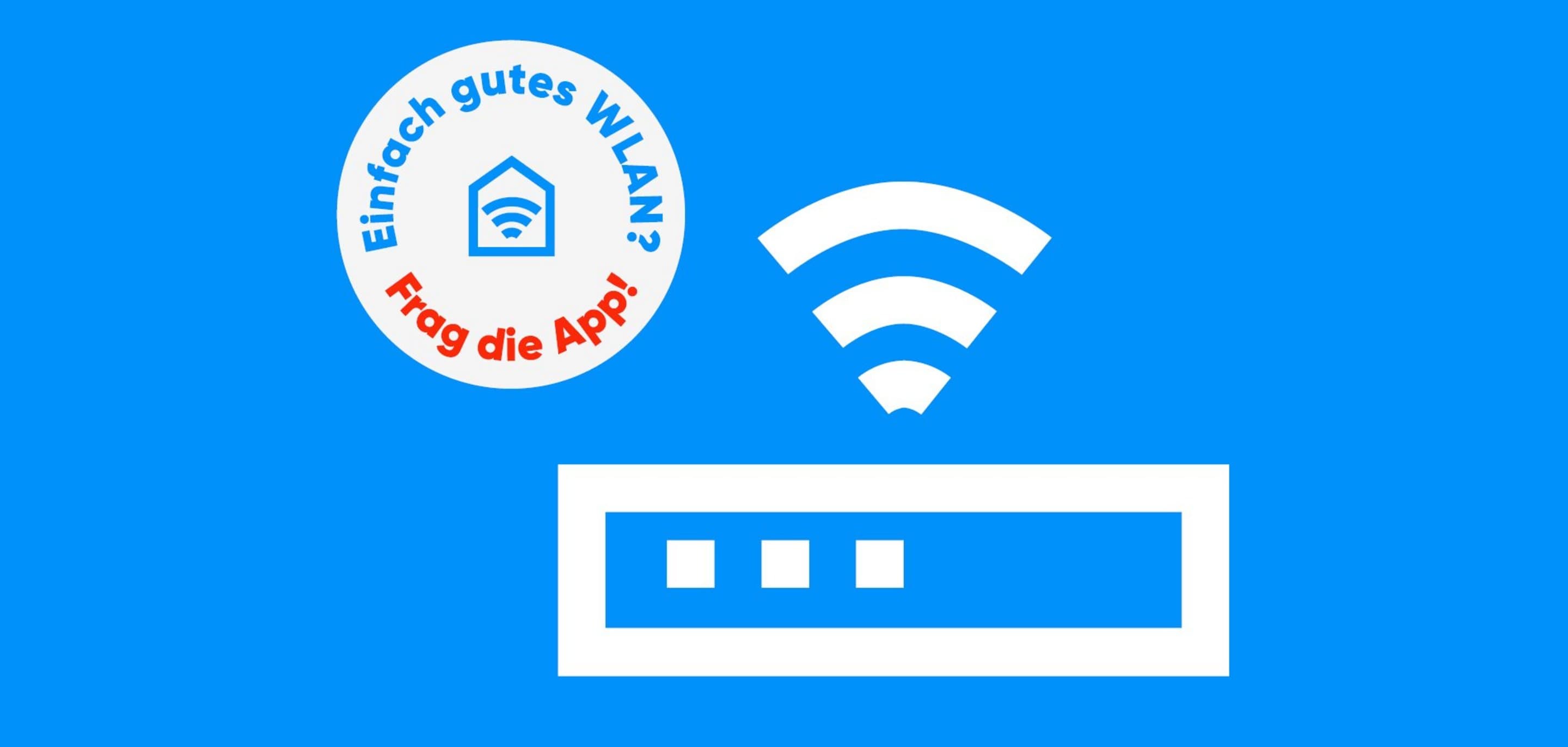 WLAN Zuhause optimieren WLAN Icon auf blauem Hintergrund