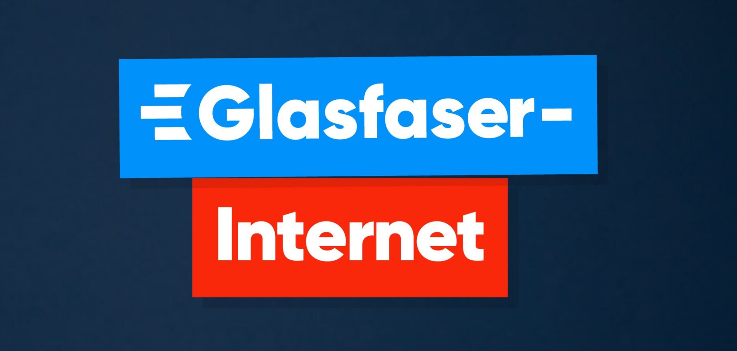 Glasfaser-Internet von NetCologne Wort Glasfaser-Internet auf dunklem Hintergrund