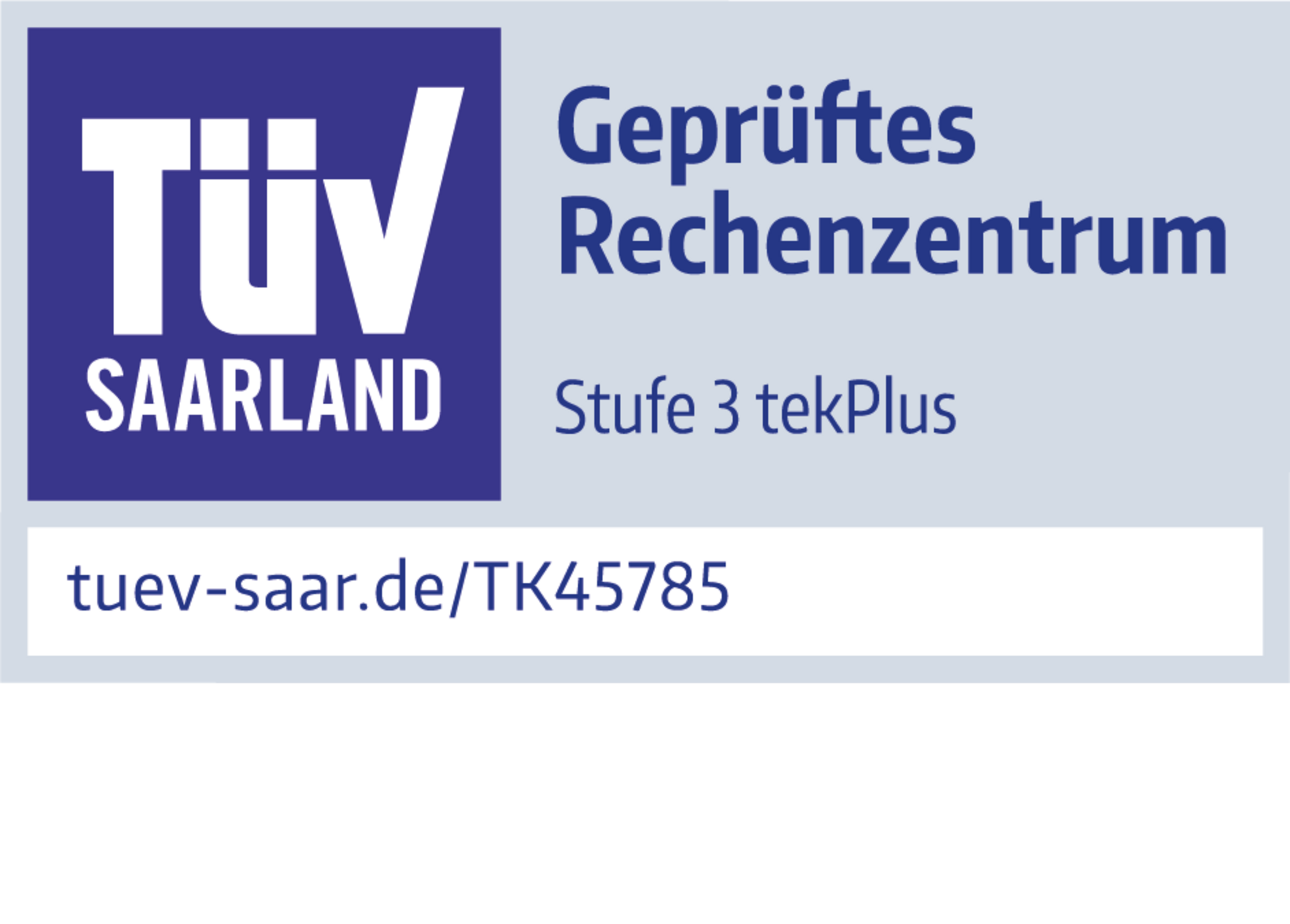 TÜV-Logo für geprüftes Rechenzentrum